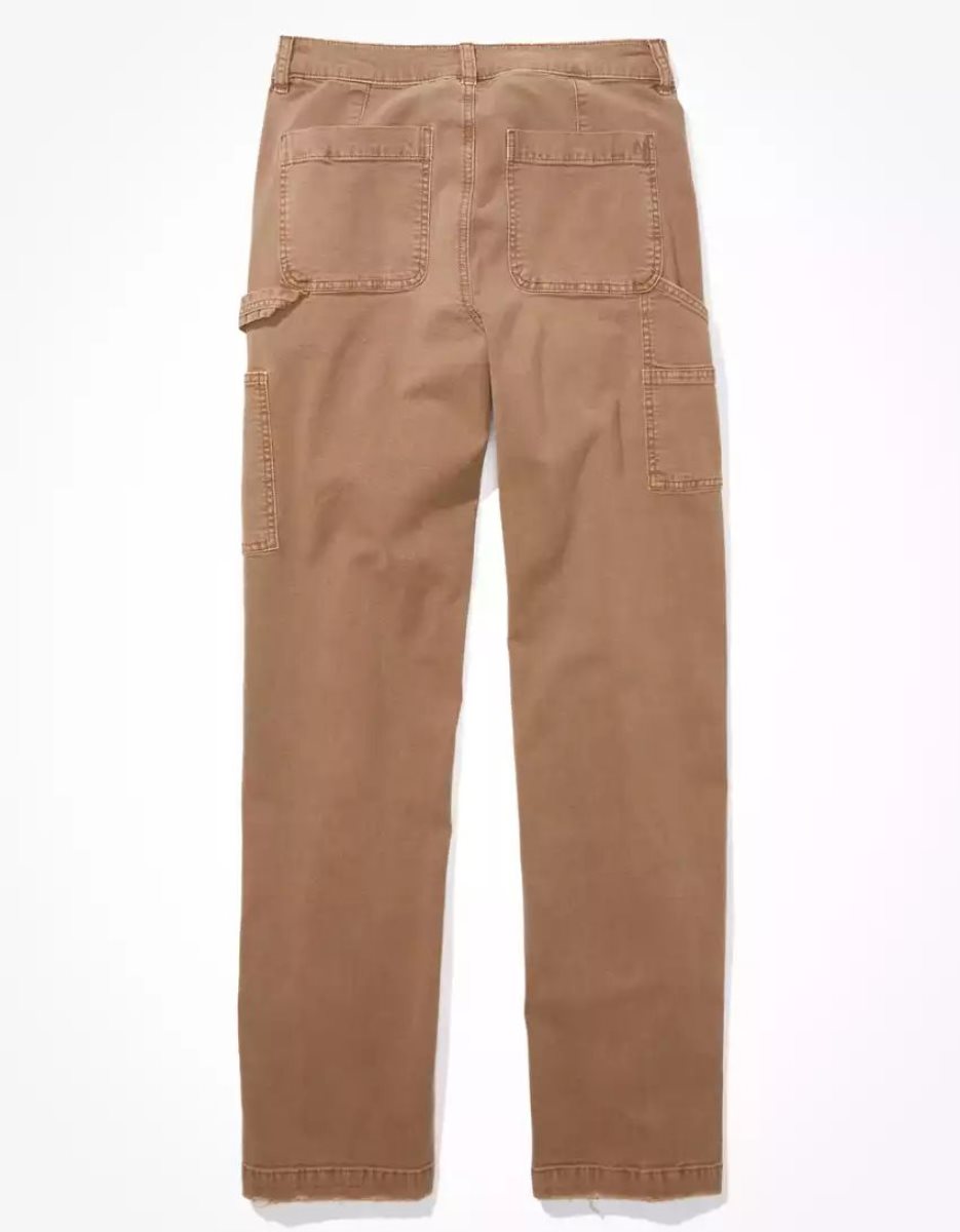 Jean American Eagle AE Stretch High-Waisted Droit Leg Carpenter Pant Marron Femme | ULL-63846745